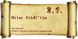 Miler Vitália névjegykártya